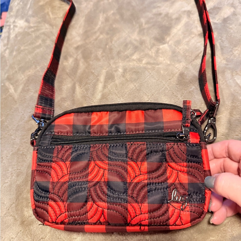 Lug Plaid Red and Black Crossbody Bag